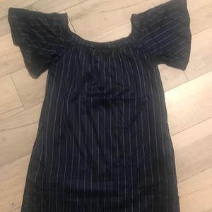 Banana republic off the shoulder striped dress